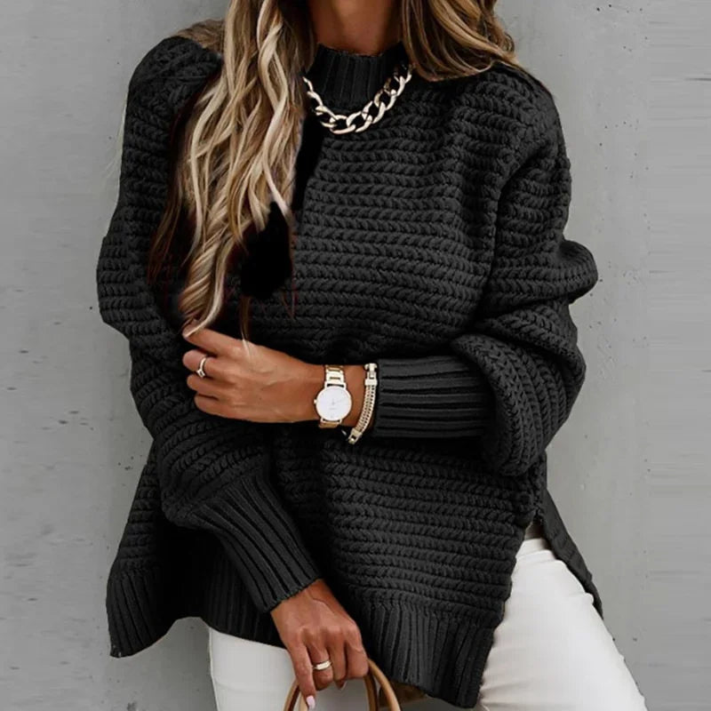 Suéter Feminino Gola Alta, Moda Confortável, Estilo Sofisticado, Roupas de Inverno, Look Elegante, Peça Atemporal, Conforto e Estilo, Suéter de Lã, Tendência de Moda, Gola Alta Feminina, Aiella