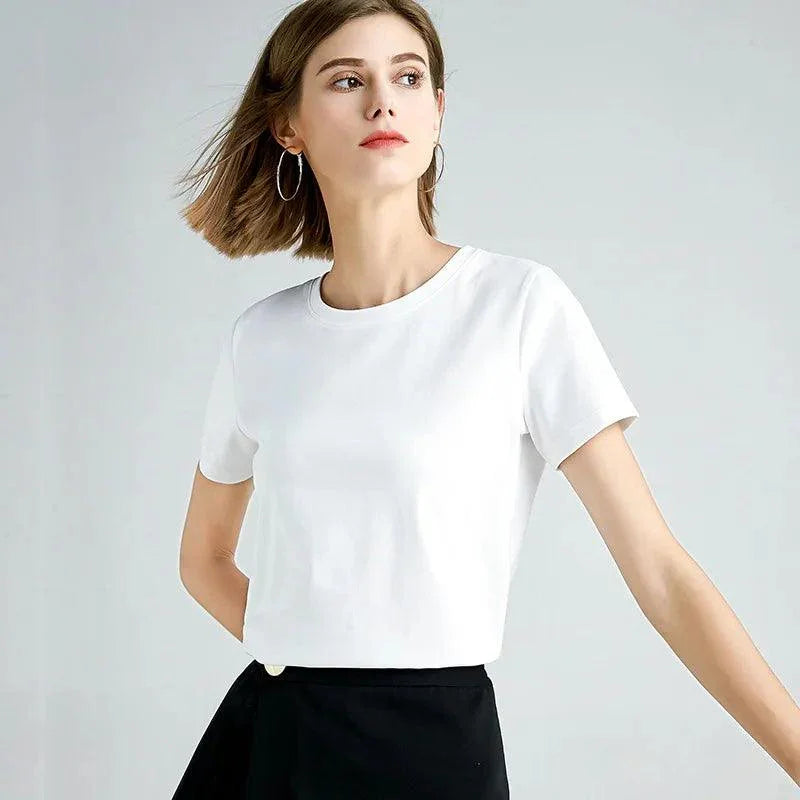 Camisa de Algodão Gola Redonda, Moda Confortável, Estilo Casual, Roupas Femininas, Conforto e Estilo, Peça Versátil, Tendência de Moda, Look Sofisticado, Camisa Feminina, Design Atemporal