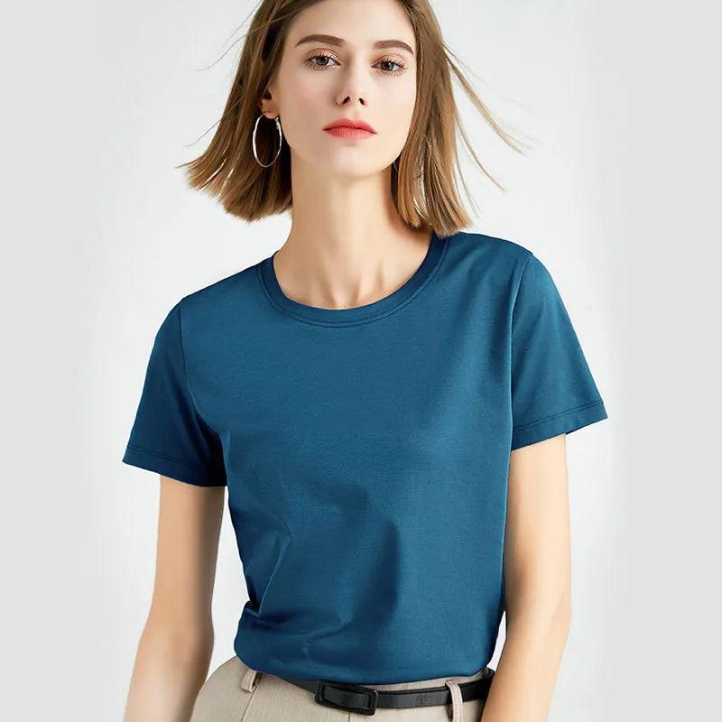 Camisa de Algodão Gola Redonda, Moda Confortável, Estilo Casual, Roupas Femininas, Conforto e Estilo, Peça Versátil, Tendência de Moda, Look Sofisticado, Camisa Feminina, Design Atemporal