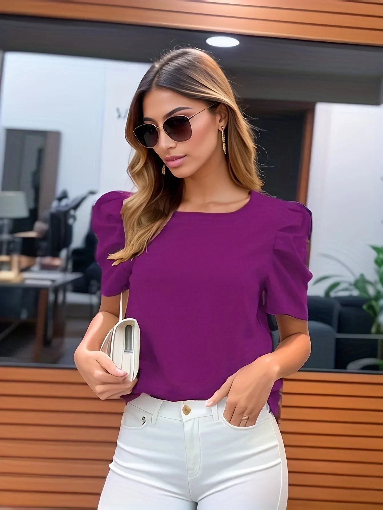 Blusa Franzida, Blusa Gola Redonda, Acessórios de Moda, Blusa Feminina, Estilo Elegante, Moda Casual, Roupas Confortáveis, Blusa Sofisticada, Aiella