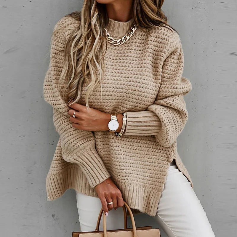 Suéter Feminino Gola Alta, Moda Confortável, Estilo Sofisticado, Roupas de Inverno, Look Elegante, Peça Atemporal, Conforto e Estilo, Suéter de Lã, Tendência de Moda, Gola Alta Feminina, Aiella