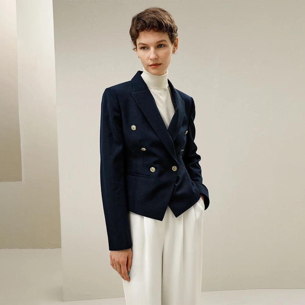 Blazer Transpassado com Botões, Blazer Feminino de Alfaiataria, Blazer Feminino, Blazer de Botão Loja Aiella
