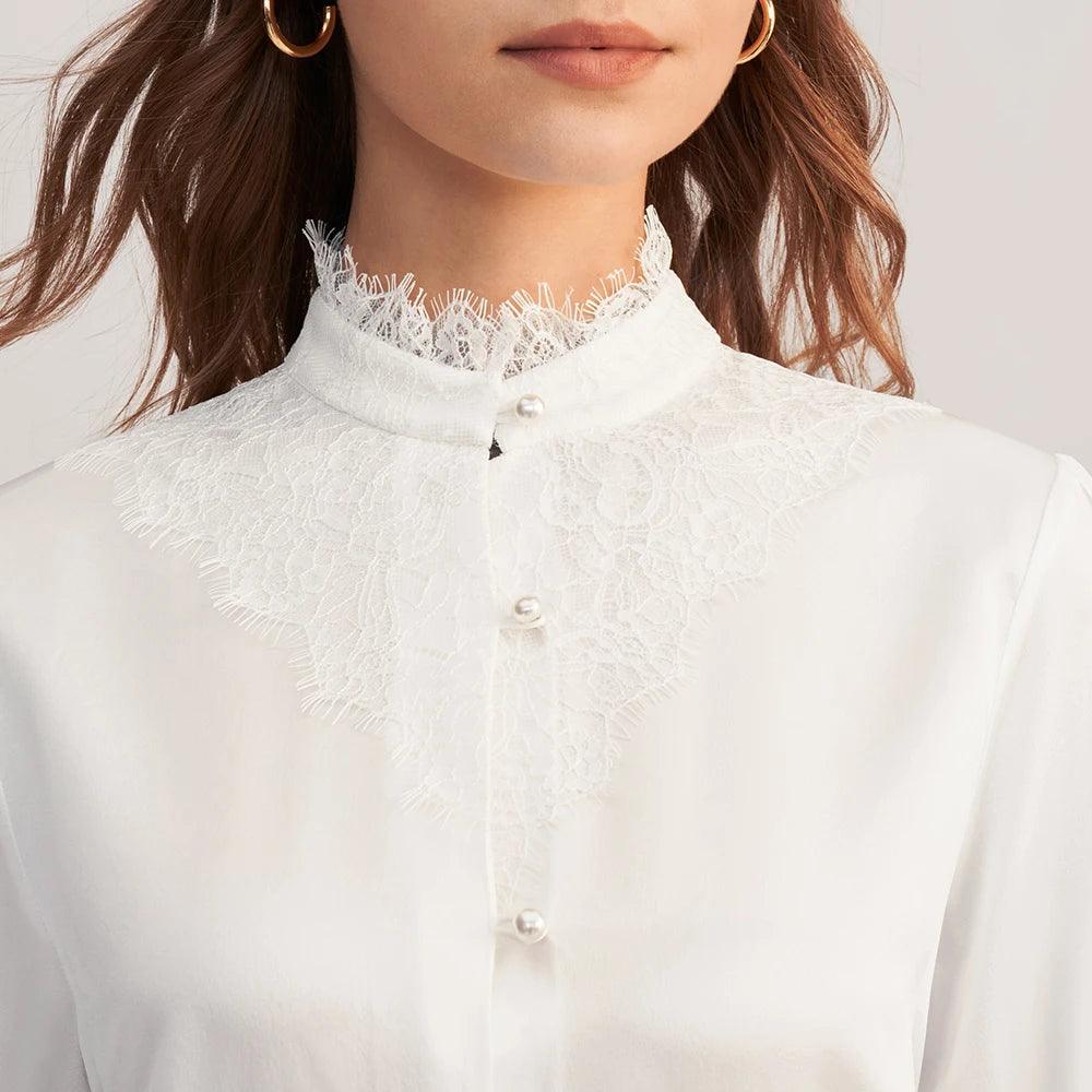 Blusa de Seda, Camisa de Seda com Laço Removível, Blusa de Seda com Pérola, Moda Elegante, Estilo Sofisticado, Look Versátil, Roupas Femininas, Conforto e Estilo, Peça Atemporal, Tendência de Moda, Blusa Feminina, Detalhe Diferenciado, Loja Aiella