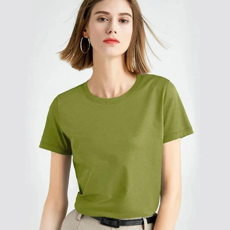 Camisa de Algodão Gola Redonda, Moda Confortável, Estilo Casual, Roupas Femininas, Conforto e Estilo, Peça Versátil, Tendência de Moda, Look Sofisticado, Camisa Feminina, Design Atemporal